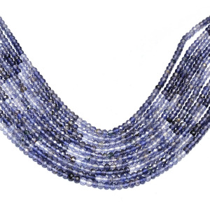 Cuentas facetadas microonduladas de iolita AAA+ de 4 mm, cuentas sueltas de iolita natural multicolor, piedras semipreciosas para la fabricación de joyas - Product Image 2