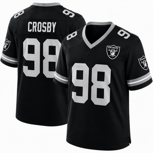Al por mayor: Camiseta de jersey de sarga para jugador de liga, personalizable, con tecnología de absorción de humedad, ligera, elástica, con manga reforzada, para deportes de campo, de fábrica. - Product Image 2