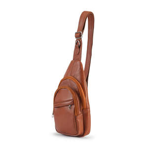 Bolso Bandolera de Piel Auténtica Hecho a Mano de Lujo para Mujer con Tres Bolsillos con Cremallera y Correa Ajustable Cómoda - Product Image 1