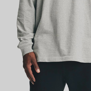 T-shirt homme à manches longues, design uni, prix avantageux / Service OEM pour les acheteurs en gros, col rond, prix compétitif - Product Image 3