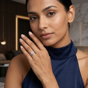 Bague de fiançailles pour femme en platine PT950 avec diamant de laboratoire taille brillant rond de 2 carats, style classique - Product Image 4