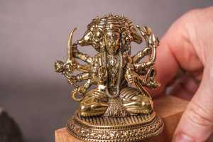 Large Brass Lord Statue | Handmade Metal Handicraft Modern Pop Art Eco-Friendly Durable Hindu God <b>Tabletop</b> Birthday Home Temple - Product Image 3