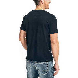 T-shirt en coton blanc pour homme, manches courtes, col rond, coupe classique, décontracté, couleur unie, jersey tricoté, design uni - Product Image 5