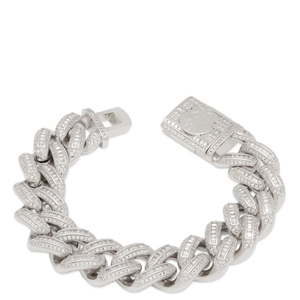 Pulsera de Cadena Chapada en Oro de 22K para Hombre, con Diamantes Baguette en Canal, Estilo Hiphop, para Uso Diario - Product Image 2
