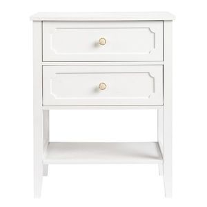 2 Drawer Wood Nightstand End Side Table for Bedroom & Living Room - Product Image 2