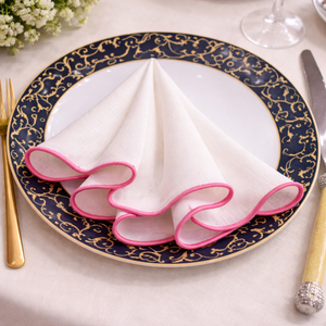 Serviette de table en lin avec un design à volants, forme ronde, belle et au style moderne - Product Image 2