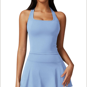 Ensemble pour femmes, entraînement et matchs, couleurs personnalisables, impression de logo, facile à porter, ensemble jupe de tennis respirante pour femmes - Product Image 1