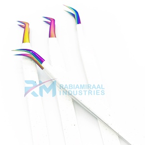 Pince à cils RMI en acier inoxydable multi-plasma, courbée à 90 degrés, pour volume et précision, outils d'extension - Product Image 1