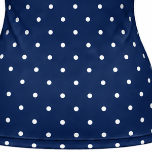 <b>Navy</b> Blue Polka Dot <b>Women</b> Mock Neck Short Sleeve T Shirt Slim Fit Stretch Printed Casual <b>Top</b> Fashion Summer Clothing Wholesale C - Product Image 6