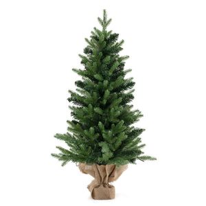 Mini 3 Feet Pre-Lit Artificial Christmas <b>Tree</b> with Burlap Base for <b>Tabletop</b> Xmas Decorations - Product Image 3