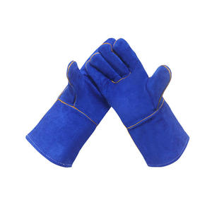 Gants de travail résistants à la chaleur en cuir de vachette imperméable doublés de polaire pour soudure TIG MIG, braseros, grils et soudures - Product Image 1