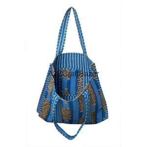 Bolsa de Playa Grande, Hecha a Mano, 100% Algodón, Estampada, con Asa Larga, Reutilizable para Viajes, Exposiciones y Uso Diario, Ideal para Regalo - Product Image 3