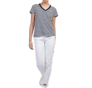 Camiseta Lisa para mujer, camisetas de gran tamaño de calidad premium, superventas, camisetas sostenibles para mujer, cuello en V, logotipo personalizado de dos tonos de color - Product Image 1