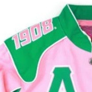 Chaqueta Varsity Rosa y Verde Personalizada, Manga Larga, Cierre de Botones, Estilo Bomber, Cuello y Puños Acanalados, Ropa Deportiva, Chaqueta Informal - Product Image 3