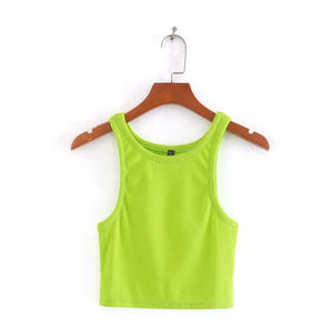 Venta al por Mayor de Ropa Deportiva Personalizada para Mujer, Tops Cortos Elásticos de Cuello Ancho sin Mangas, Transpirables, para Gimnasio y Entrenamiento - Product Image 1