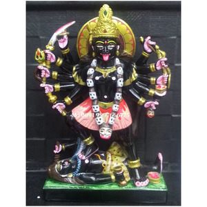 Belle statue artisanale de la déesse Kali Mata en marbre, en position debout, de qualité supérieure, pour la décoration de la maison et des temples. - Product Image 3