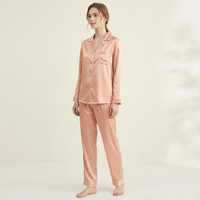 Ensemble de vêtements d'intérieur pour femmes, élégant et tendance, imprimé floral, haut à manches longues, pantalon décontracté, tenue de sommeil confortable, séchage rapide, devant