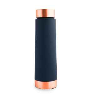<b>Rubber</b> Coated Copper Water Bottle Soft Touch <b>Matte</b> Finish Leakproof Copper Drink Bottle For Travel Office Gym And Home - Product Image 5