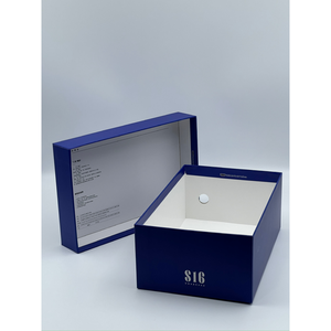 Boîte avec couvercle et base, avec votre propre logo, emballage de luxe biodégradable, logo en feuille d'aluminium, estampage à chaud, fabrication artisanale personnalisée - Product Image 4