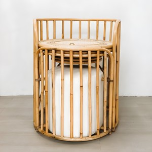 Natural makeup <b>table</b> with foldable mirror best rattan vanity <b>tables</b> <b>for</b> bedroom wardrobe <b>dressing</b> from professional factory - Product Image 3