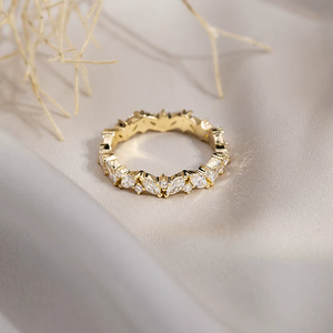 Women's Yellow Gold <b>Diamond</b> <b>Ring</b> Round Brilliant Cut G Color lab grownStone Classic Style Engagement Jewelry - Product Image 3