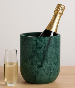 Seau à glace en marbre vert pour la restauration, seau à champagne et à bière isotherme moderne, vente en gros à prix abordable - Product Image 1