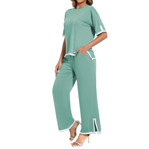 Conjunto de 2 Piezas para Mujer, Mezcla de Algodón, Corte Holgado, Estilo Casual, Venta al Por Mayor, Proveedor de Fábrica - Product Image 2
