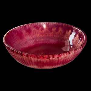 Bol décoratif artisanal en résine époxy rouge moyen, design géode - Product Image 2