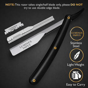 Navaja de Afeitar Recta Vintage Luminex Impex con Mango de Concha de Abulón y Acero al Carbono, Lista para Usar en Barberías y Salones - Product Image 6
