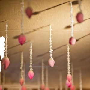 Flores Decorativas Artificiales de Jazmín Hechas a Mano en India, Centro de Mesa de Loto Pequeño, Decoración Colgante de Pared o Puerta para Bodas - Product Image 5