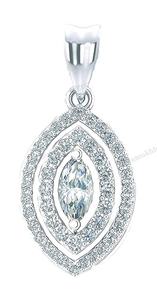Marquise forme VVS Moissanite pendentif en argent Sterling éblouissant déclaration charme élégant Designer bijoux pour femmes cadeau spécial - Product Image 4