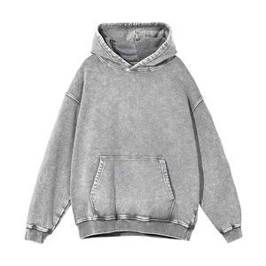 เสื้อฮู้ดดี้ผ้าฟลีซคอตตอน 100% หนัก 300 กรัม แบบสั่งทำพิเศษ ล้างสีแบบแอซิดวอช ทรงโอเวอร์ไซส์ สไตล์สตรีทแวร์ วินเทจวอช  สำหรับผู้ชาย - Product Image 6