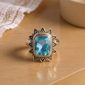 Blue <b>Quartz</b> Fashion <b>Ring</b> 6.2 Grams Weight - Product Image 3