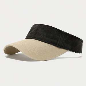 Gorra Deportiva de Verano de Algodón Desgastado Estilo Vintage, Visera de Dos Tonos sin Corona, Sombrero para el Sol - Product Image 6