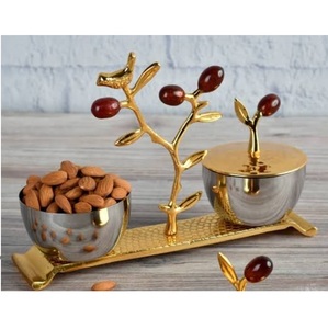 Bol de service élégant pour noix et amuse-gueules, style unique, finition antique brillante, pour la décoration de table - Product Image 4