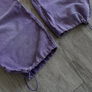 Pantalon de survêtement décontracté pour homme, violet, à taille élastique et cordon de serrage, en maille ample, style streetwear - Product Image 6