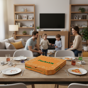 กล่องพิซซ่าพิมพ์ลายตามสั่ง กล่องบรรจุภัณฑ์อาหารแบบกำหนดเองสำหรับบริการเดลิเวอรี่และบรรจุภัณฑ์ร้านอาหารฟาสต์ฟู้ด - Product Image 5