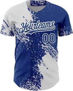 เสื้อเบสบอลแบบกำหนดเอง สีน้ำเงินขาว พิมพ์ลายแบบซับลิเมชั่น แขนสั้น ระบายความชื้นได้ดี ทรงปกติ สำหรับผู้ใหญ่ ชื่อทีม - Product Image 2