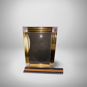 Rectangular Vertical Brass Photo <b>Frame</b> <b>with</b> Scalloped Edge Design Handmade Metal Tabletop <b>Frame</b> - Product Image 3