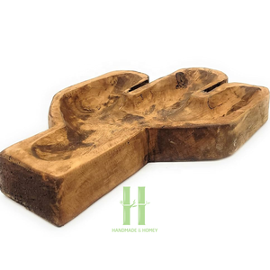 Tazón de masa de Luna rústica para hacer velas Tazón de masa de madera Vintage para decoración del hogar OEM en Vietnam - Product Image 4