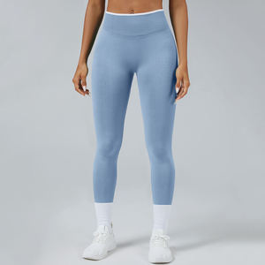 Custom Design Women High Stretch Nylon Spandex Compression Leggings Seamless Butt Lift Activewear Pants - Product Image 3
