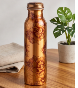 Premium Flower Print <b>Copper</b> Water <b>Bottle</b> Eco Friendly Floral Design <b>Bottle</b> for Daily Hydration Travel School Outdoor Gifts - Product Image 4
