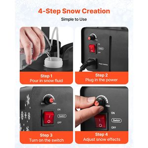 Macchina per Neve Artificiale Portatile 650W, a Batteria, per Uso Interno/Esterno, con Funzione di Sospensione - Product Image 5