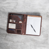 Porte-documents A4 en cuir véritable de qualité supérieure, vintage, personnalisé, OEM, élégant et portable, pour documents et certificats, vente en gros