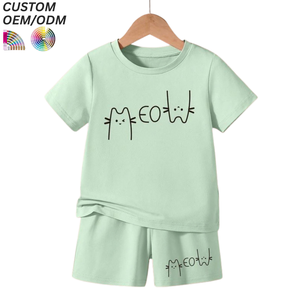 Conjunto Deportivo de 2 Piezas para Niños, 100% Algodón, Estampado Animal, Camiseta y Pantalones Cortos, para Todas las Temporadas, OEM ODM - Product Image 5