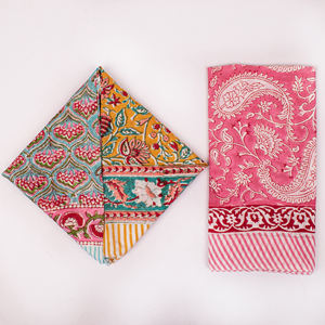 Écharpe bandana respirante en popeline de coton naturel imprimée à la main, motif floral ethnique indien, multicolore, pour femme, par Craftjaipur, idéale pour l'été - Product Image 5