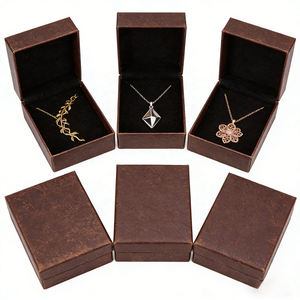 Caja de cartón recubierto de papel para accesorios de joyería cuadrados, laminación mate, relieve, para pendientes y collares - Product Image 3