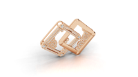 Broche Aarinya en or 14 carats avec diamant de laboratoire entrelacé, sertie clos, design géométrique minimaliste, classique et audacieuse