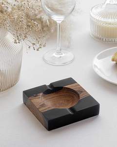 Cenicero de madera artístico Tradebyd, bandeja para fumar de madera ecológica hecha a mano, perfecto soporte para cenizas de Patio al aire libre, regalo - Product Image 1