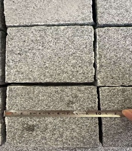 Grey Granite <b>Machine</b> <b>Cut</b> Cobble Cube <b>Stones</b> 10x10 cm Blocks for Outdoor Driveway Path Garden Landscaping Floor Paving Tiles set - Product Image 3